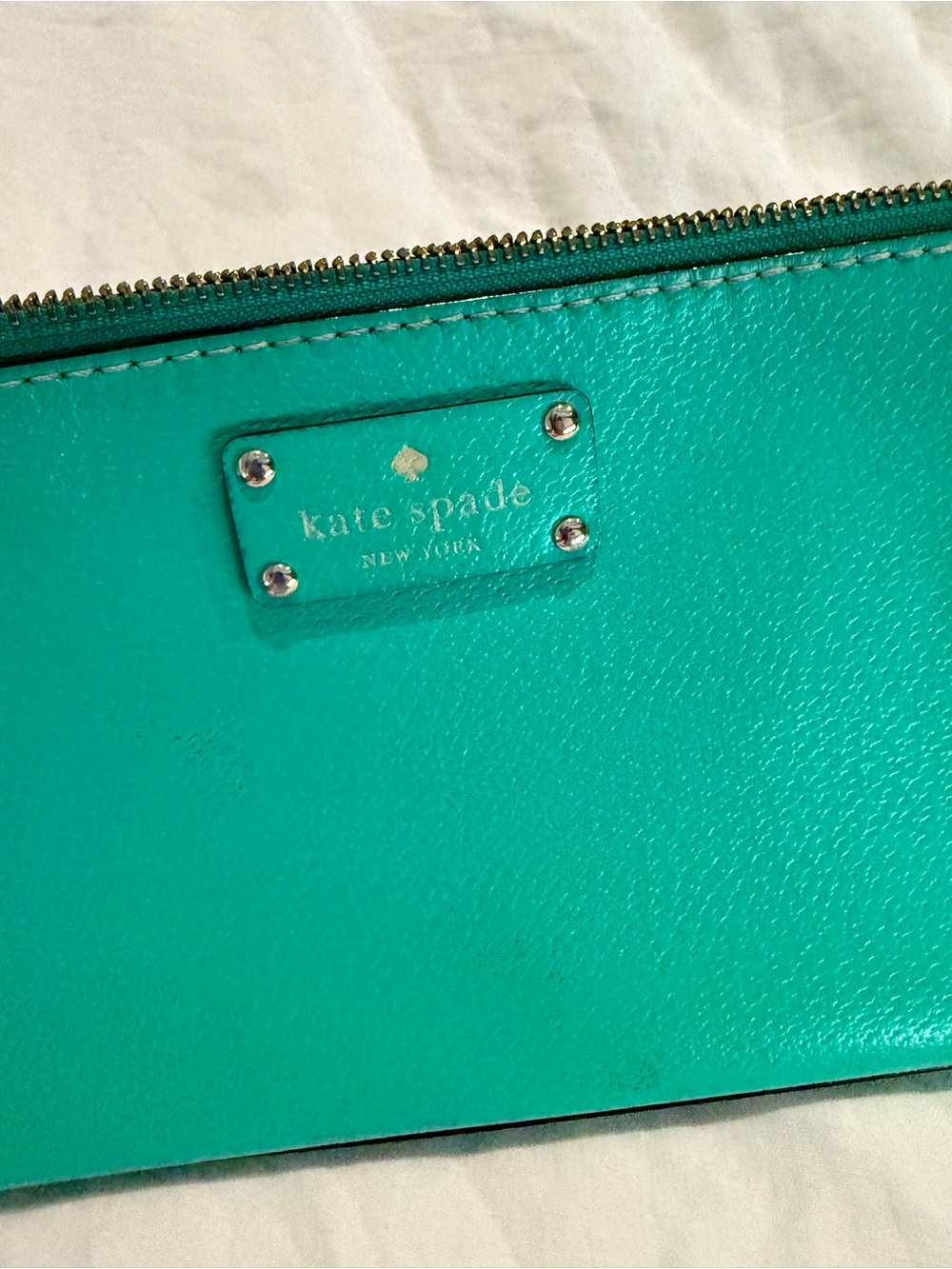 kate spade Turquoise Leather Wristlet Clutch - Picture 2 of 4